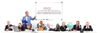结构体设想一个简单平板的商业组织在中型公司董事会议期间对桌上的各种职能进行概念形象展示在中小型公司董事会议上提出各种职能的图片