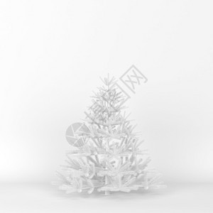 夜晚圣诞节最小的树3d插图最小概念图片