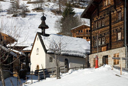 乡村的瑞士阿尔卑斯山的一个村庄场景欧洲的风图片