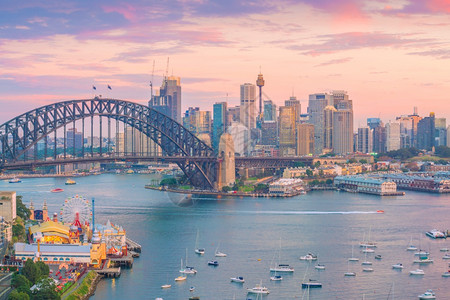 旅行桥澳洲悉尼市下城天际的线城市图片