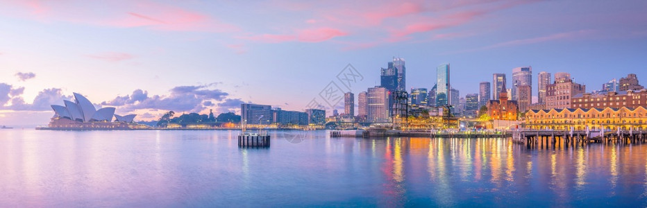 支撑水澳洲悉尼市下城天际的线城市图片
