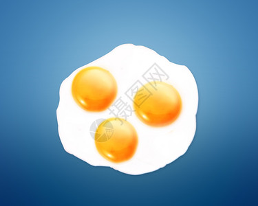 橙色背景上三个煎蛋的顶部视图美国人生的节食图片