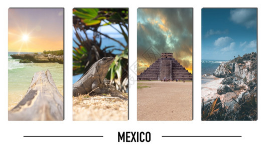 目的地墨西哥自然拼贴图海蓝色的图片