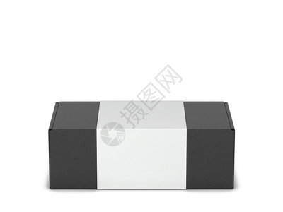 晋升长方形纸薄饼包装盒模型3d插图白色背景上孤立的空白袋图片