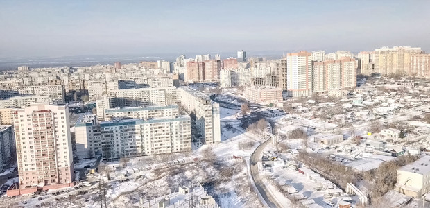 俄罗斯工程新的冬季城市高层住宅开发城市霜冻冬季霜冻图片