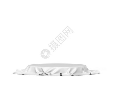 帆布展示用白色背景孤立的布片3d插图覆盖了被一块布的商业图片