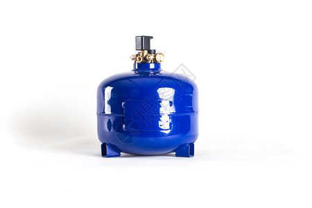 液化的气缸瓶子具有与世隔绝背景的汽车多阀值彩式液化石油气罐图片