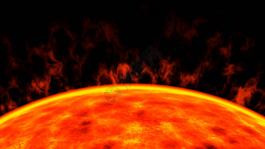 天文学电脑晕红色矮星太阳关闭空间视图3D图片
