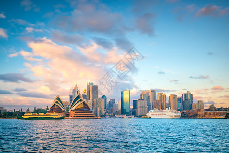 商业澳洲雪梨市下天际线城景观海图片