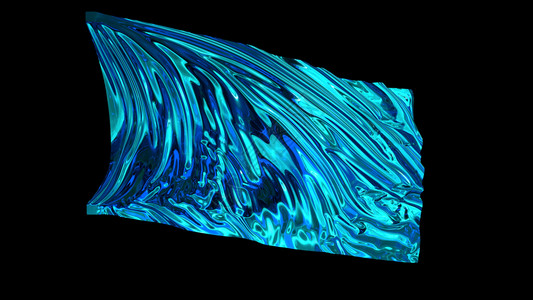 柔软的3D蓝色闪亮织物的布料在风中顺利发展波通过织物扩散豪华未来派图片