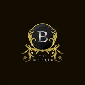 为了现代的会标B字母金球盾牌LexuryLuxuryBoutiqueLogo初始奢华商业旅馆婚礼服务商店装饰和更多品牌的矢量设计背景图片