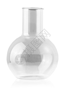 明亮地目的佛罗伦萨化学实验室玻璃器反射白色上的空瓶子图片