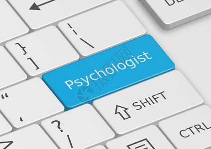顾问沟通治疗心理学家在键盘上的蓝写下字图片