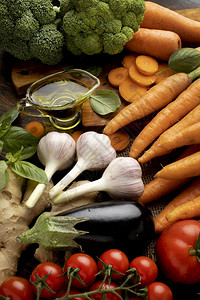 饮食新鲜蔬菜配方高角束式鲜菜架什锦的图片