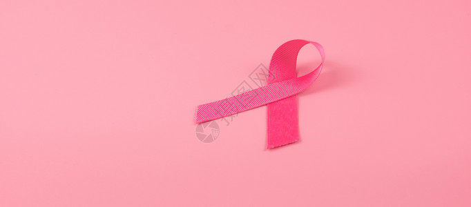 粉色丝带预防乳腺癌概念背景图片