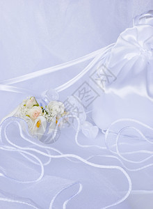 乐队新娘面纱上的结婚礼花装饰品周年纪念日美丽的图片