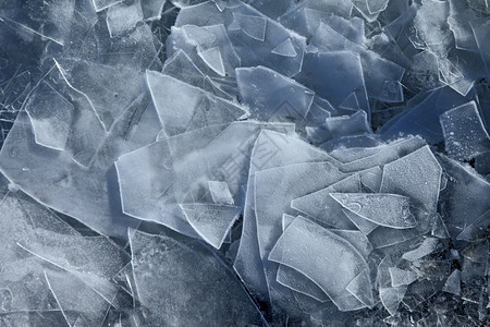 冷冻水上的碎裂蓝冰混乱闲暇破裂图片