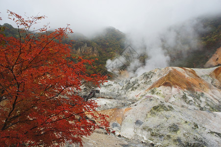 NorioribetsuJigokoudani日本ShikotsuToya公园活火山蒸汽上升吸引力国民景观图片