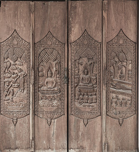 外部的泰国古老木雕奢华传统图片