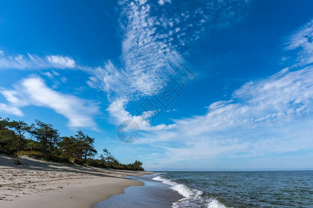 波罗的海沿岸浪罗海沿岸浪和风暴海上的波浪和风暴水平的地线云图片