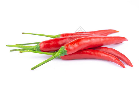 调味料吃红辣椒或以白色背景与剪切路径隔离植物图片