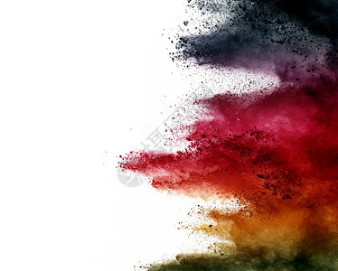 白色背景上爆炸的多彩色粉末冻结运动HoliIndian节Holi涂料飞溅气体烟雾图片
