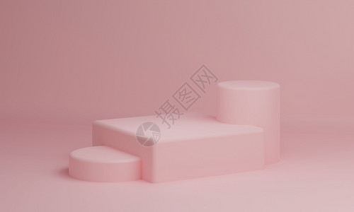 桌子几何的小样粉糊面矩形立方体和圆筒产品展示表背景摘要最低限度几何概念简表工作室讲台平展览演示阶段3D插图化形背景图片