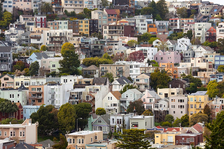 双峰邻居房屋美国加利福尼亚州圣弗朗西斯科住宅山峰美国人图片
