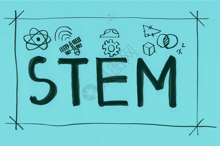 齿轮平坦的STEM说明科学技术工程数学文体设计用小手绘制的于uiuxwebapp横幅设计的风格概念用户体验图片