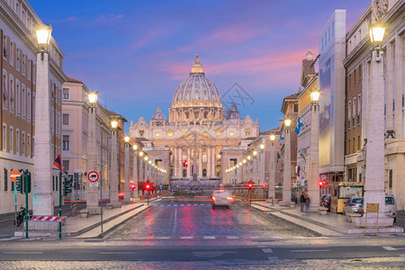 欧洲意大利罗马梵蒂冈城圣彼得斯柯巴西利卡教堂历史图片