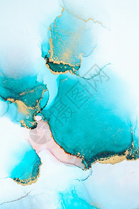 玛瑙金子有创造力的豪华蓝色抽象背景大理石液体水墨艺术画在纸上原创艺术品水彩酒精墨画在高质量纸张纹理上豪华蓝色抽象背景大理石液体水图片