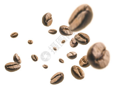 悬浮在空中的咖啡豆图片