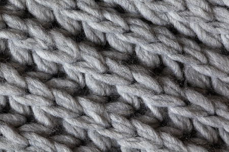 质地针织秋天Knitted羊毛纹质表面大型软灰黑羊毛布景背关闭秋和冬季平面图片