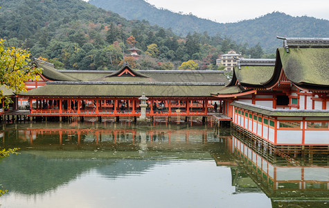 自然宗教日本人宫岛高潮时日本水海神社漂浮迹的风景图片