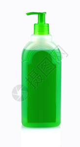 美丽喷绿色瓶子有洗发水白底带撒布器凝胶图片