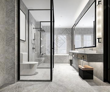 放松3d提供奢华豪的现代设计厕所和洗手间架子墙图片