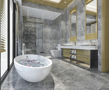 玻璃3d提供奢华豪的现代设计厕所和洗手间下沉地面图片