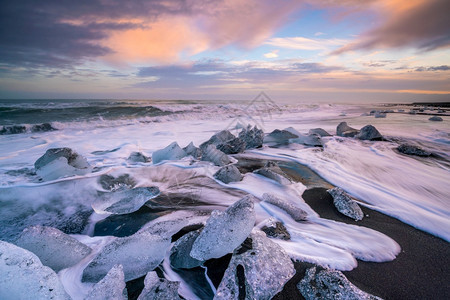 冰岛Jokulsarlon冰川环礁湖自然景观吸引力蓝色的公园图片