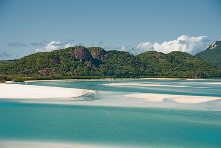 澳大利亚昆士兰州Whitsunday群岛白海滨滩种族山图片
