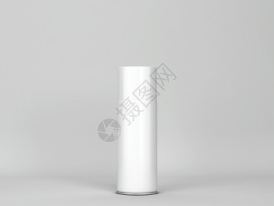 干净的发胶金属灰色背景上空白气溶胶管模拟3d插图背景图片