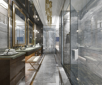 灯卫生间3d提供现代厕所配有豪华瓷砖装饰美丽的图片
