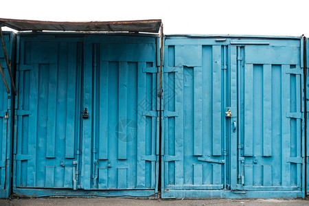 运输后勤蓝货船集装箱在当地市场封闭的颜色图片