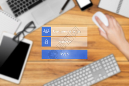 网站手指移动的触摸屏登录框虚拟数字显示器用户名和密码输入顶视图浏览触摸登录框的界面图片
