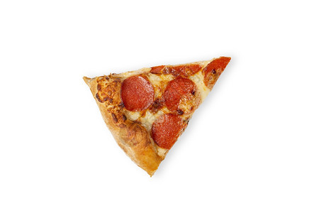 为了牛肉小吃白纸条披萨切片在白面上孤立的辣椒尼比萨在黄纸条披顶端看到意大利食品概念街头物快餐中速咬一口在白面上孤立的辣椒尼比萨切图片