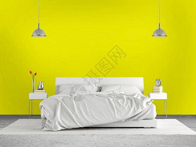 用双床和黄色墙对面的两张双床最小型主卧室3孩子苗圃灯图片