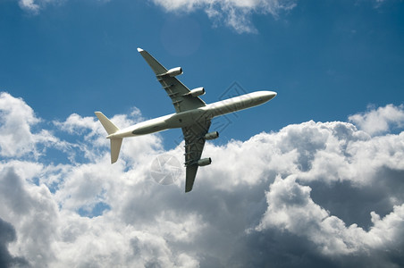 旅行公司的航班与飞机在蓝天翔图片