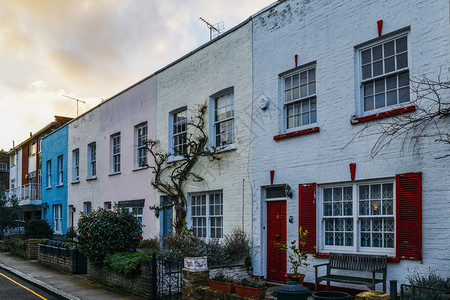 屋西方英国伦敦诺丁山附近的彩色公寓英国格兰西伦敦诺丁山附近的彩色公寓城市伟大的高清图片素材