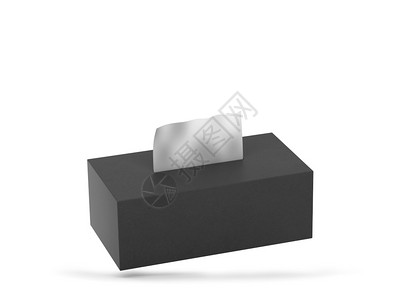 白色背景上孤立的空白组织盒模拟3d插图嘲笑目的浴室图片
