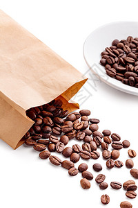 纸袋装咖啡豆背景