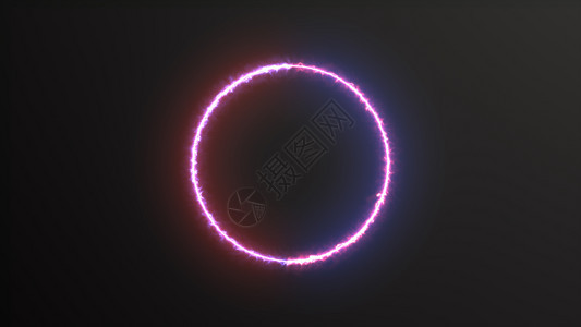 圆圈摘要背景蓝色红频谱荧光灯有线人圆LED动画3D投影高清电视墙纸图片